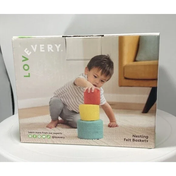 New Lovevery Nesting Felt Baskets Montessori Education Tools Stacking Sensory - Picture 2 of 8